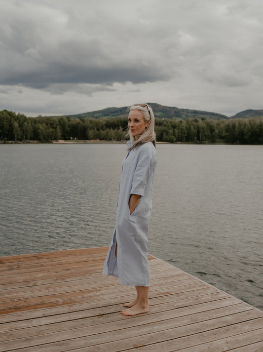 Košilové šaty z bio konopí