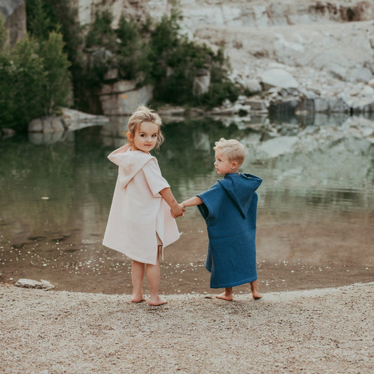 Waffle plážové pončo