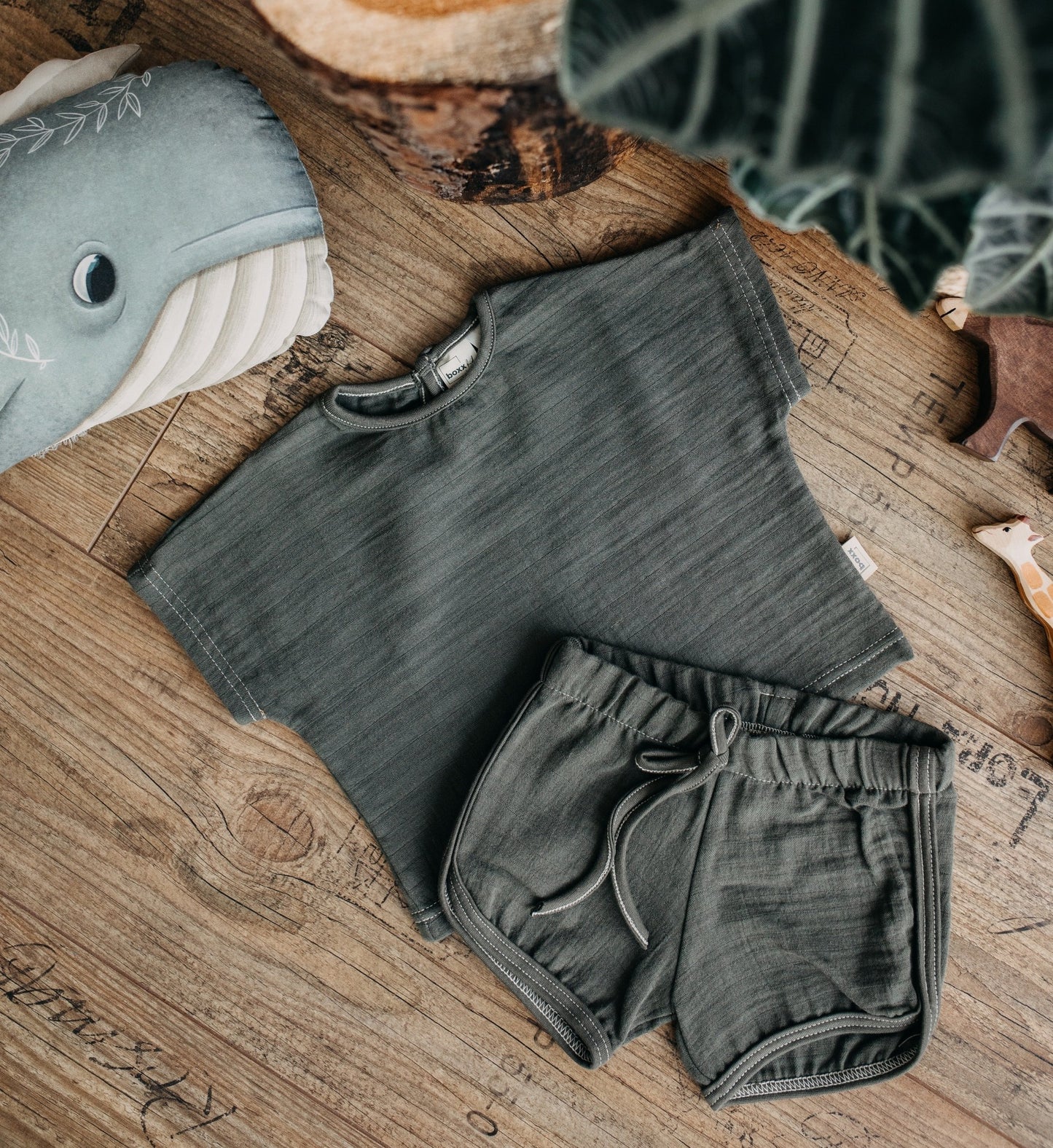 Mušelínový set - top a šortky