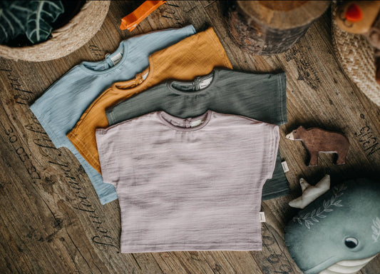 Mušelínový set - top a šortky