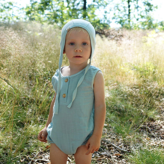 MUŠELÍNOVÝ ROMPER s dřevěnými knoflíčky - 6 barev