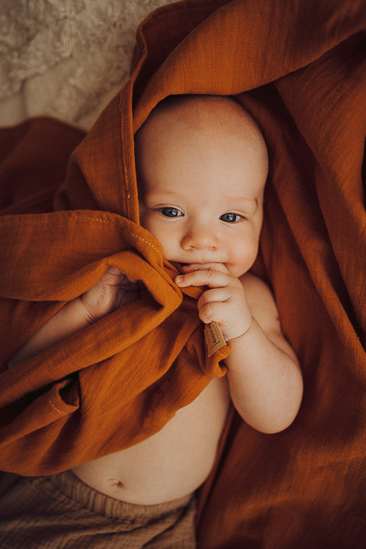 Mušelínová zavinovací plena