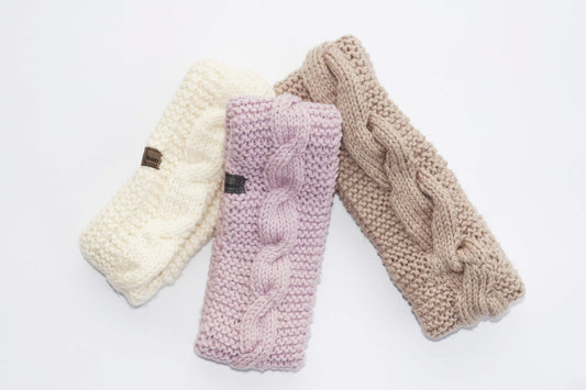 Ručně pletená čelenka - bio merino