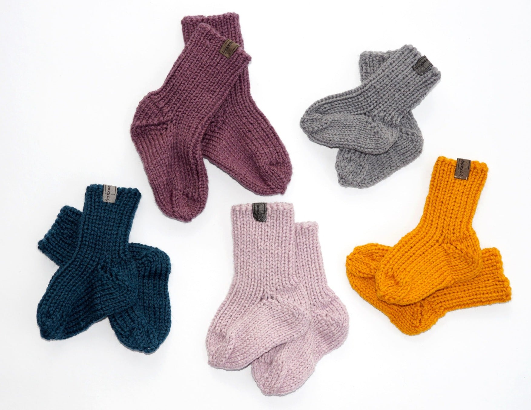Ručně pletené ponožky - bio merino